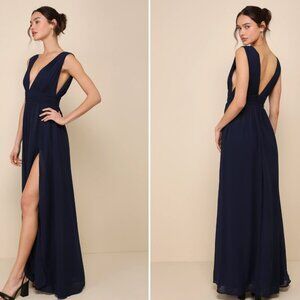 NWOT Lulus - Heavenly Hues Navy Maxi Dress